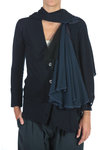 scarf detail wool knit cardigan  - 