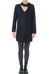 wool knit tunic with wrap-around scarf  - 