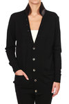 satin collar knit cardigan  - 