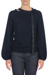 rhinestone detail cashmere knit top  - 