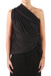 silk jersey draped top dress  - 