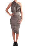 silk jersey draped dress  - 