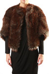 imitation fox fur cropped coat  - 