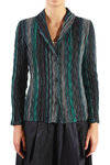 wavy pleated fitted jacket  - 