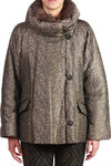 knit design printed padded short coat  - 