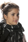 two pieces tubular pleated scarf  - 