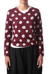 polka dot pattern reversible sweater  - 