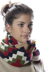 wool knit inca design scarf  - 
