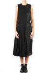 two fabrics pleated dress  - 