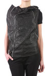 Double zip fastening  leather waistcoat  - 