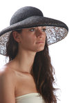 two tone double layer wide- brimmed hat  - 