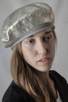 gold coated linen beret  - 
