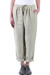 Mélange linen wide trousers  - 