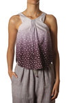 lavander shaded flowerets printed cotton top  - 