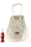 Cotton bucket bag with stars embroidery  - 