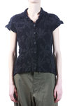 Leaves printed cotton shirt jacket  - 