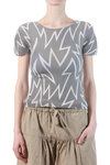 Graphic printed square pleated polyester top  - 