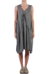 Front drawstring detail light cotton blend dress  - 