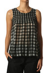 Gingham pattern organdie top  - 