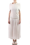 Bi-fabric pleated skirt dress  - 