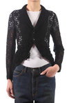 Flowers appliqué lace riding jacket  - 