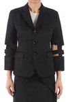 cut-out detail sleeves jacket  - 
