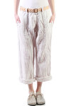 Froissé linen trousers with belt  - 