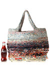 Multi-colour hemp and cotton crochet bag  - 