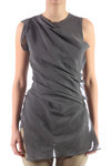 Front draped organdie panel rib top  - 