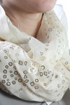 laser cut and silver print scarf  - 