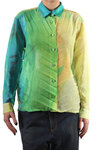 Colour gradations design pleated shirt  - 