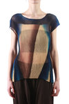 Abstract printed pleated top  - 