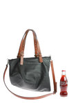 Soft leather asymmetric bottom bag  - 