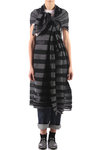 Embossed stripe knitted long cape  - 