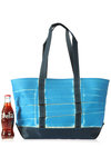 wide pleated and colour printed polyester tote  - 
