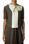 Cotton and leather cropped jacket  - 