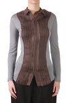 Jersey shirt with linen details  - 