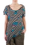 Striped blouse with round spot design  - 