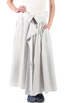Pinstripe cotton long flare skirt  - 
