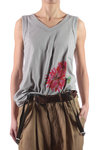 Flower design hand printed  jersey top  - 