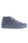 Woven suede tape lace-up shoes  - 