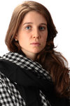 lame gingham check and plain wool stole  - 