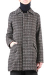 tweed check car coat  - 