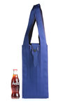 two tone wide pleated polyester shopping bag  - 