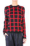 check pattern wool knit sweater  - 