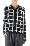 check pattern wool knit cardigan  - 