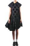 dot pattern jacquard short dress  - 
