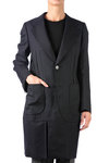 short overcoat in wool serge stripe  - 