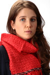 silk ribbon and wool yarn woven stole  - 