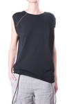 knit cotton curved shape top  - 